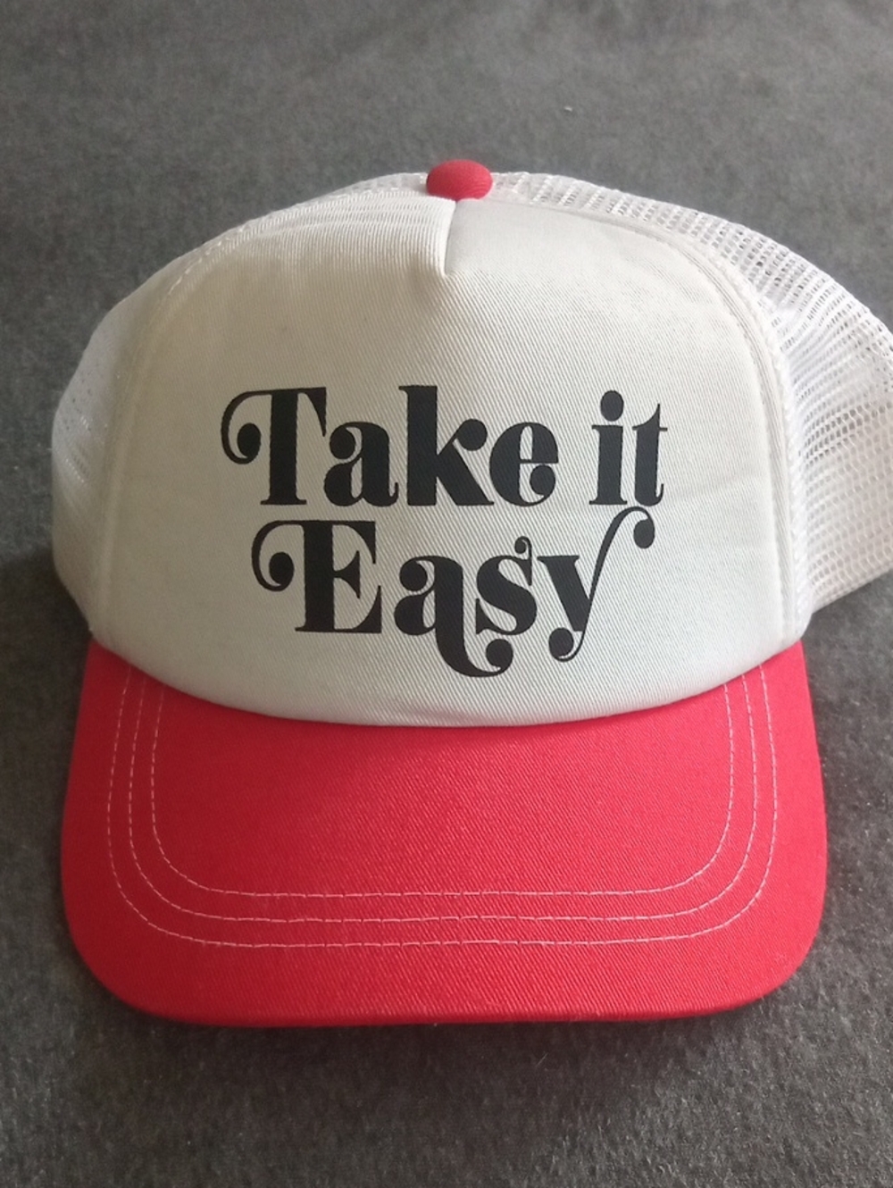 Empyre White and Red 'Take it Easy' Trucker Hat